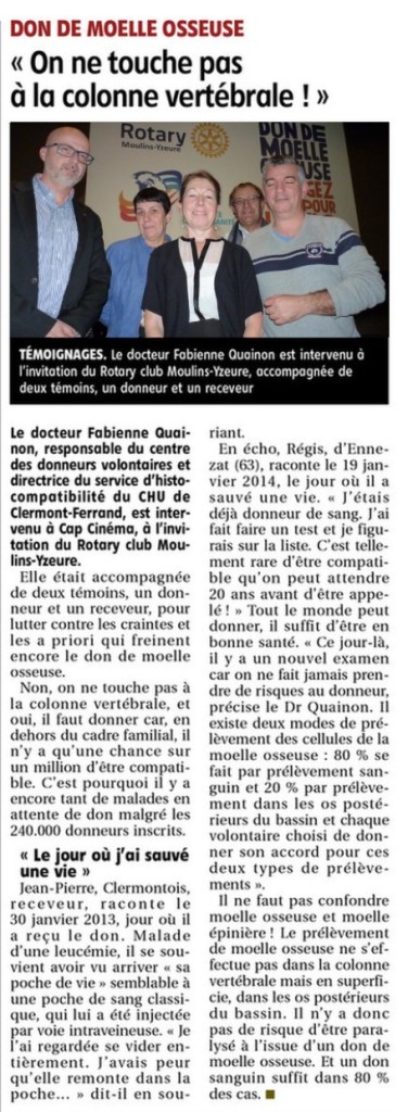 Conférence don de moelle osseuse